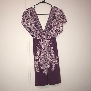 Purple and white printed dress!
